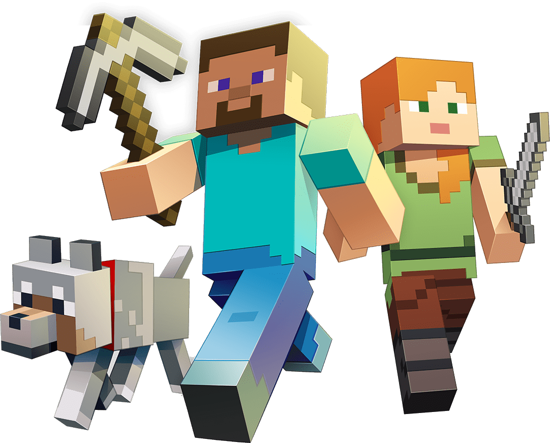 Alex and Steve from Minecraft